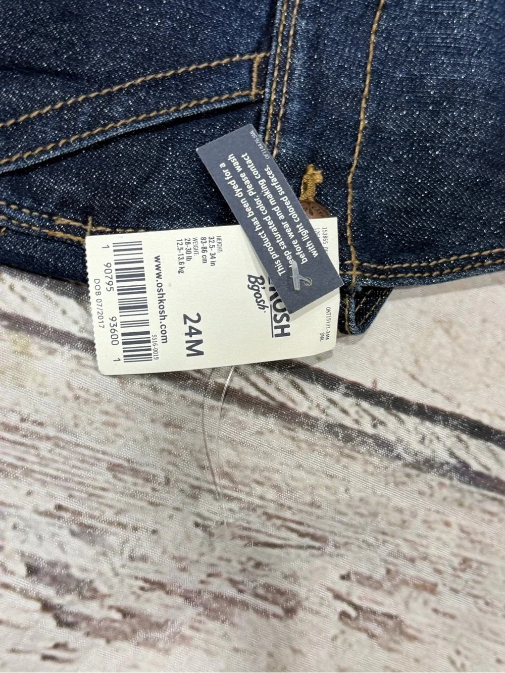 Oshkosh B'Gosh Blue Denim Overalls Size 24 Months New Kid Jeans